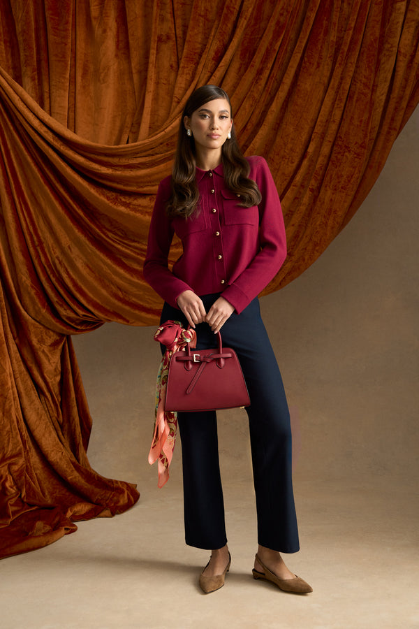 Milano Knit Jacket - Merlot