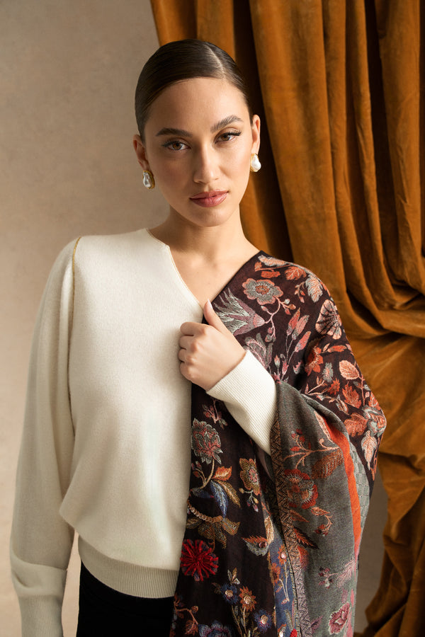Cashmere Gold Detail Knit - Cream