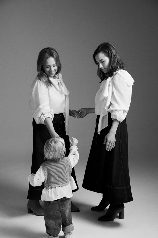 Button Front Denim Skirt - Dark Denim