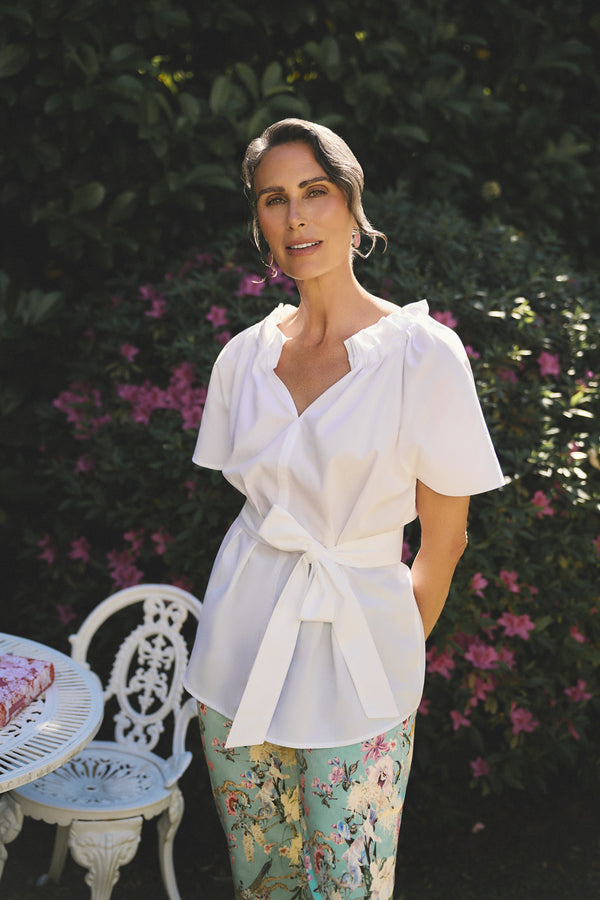 Cotton Swing Blouse - White