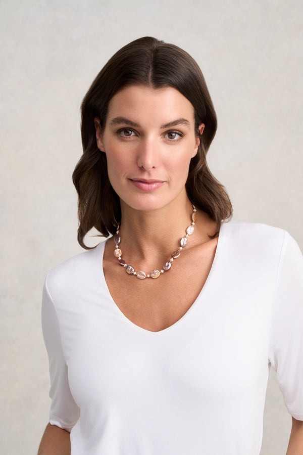 Coin Pearl Necklace - Natural