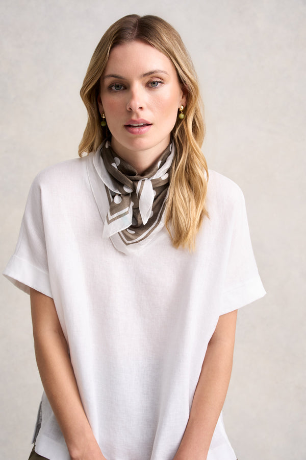 OLIVE POLKA DOT SCARF - OLIVE