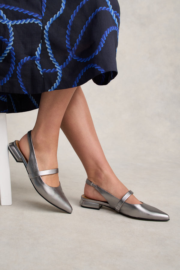 Elisa Pointed Flat - Metallic
