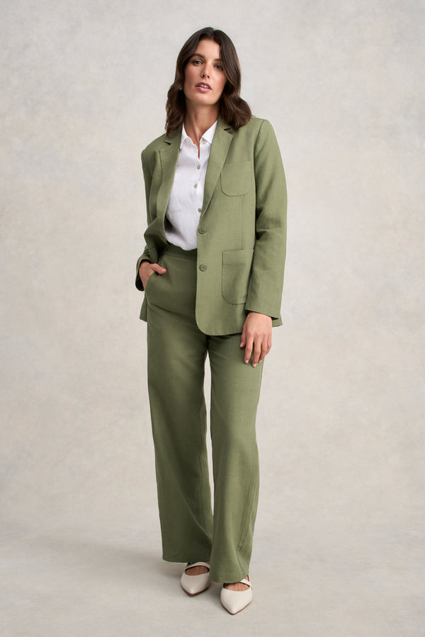 Linen Lyocell Blazer - Sage Green