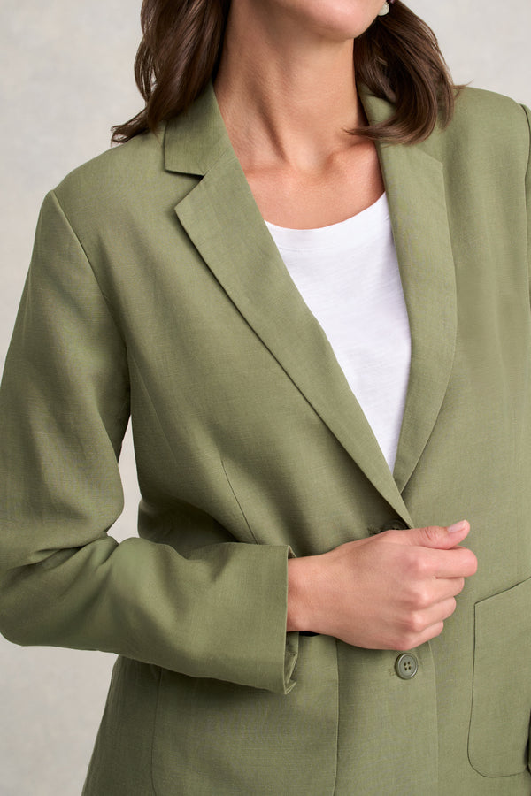 Linen Lyocell Blazer - Sage Green