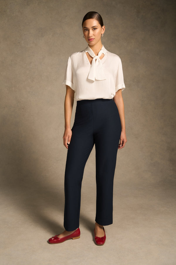 Stretch Crepe Tapered Pant - Ink