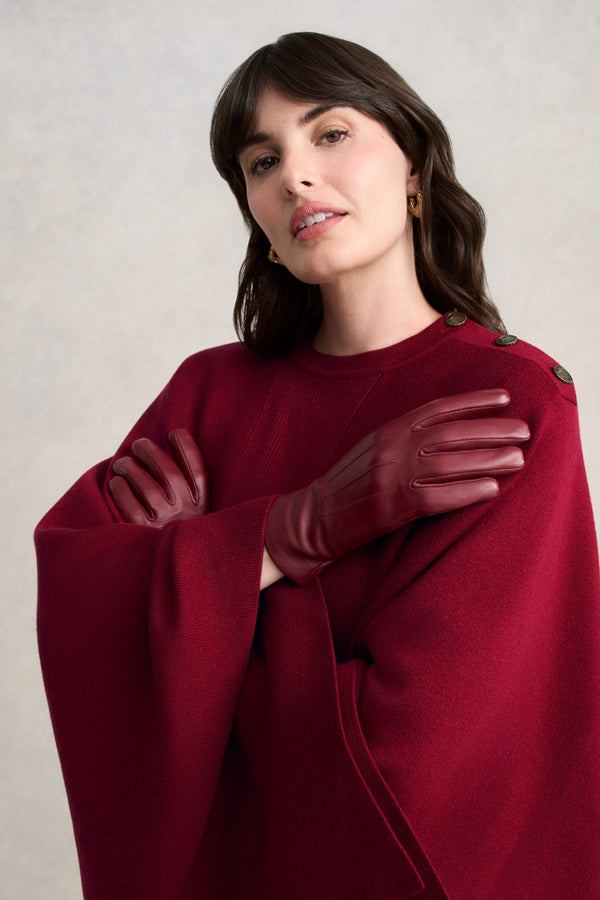 Leather Gloves - Wine