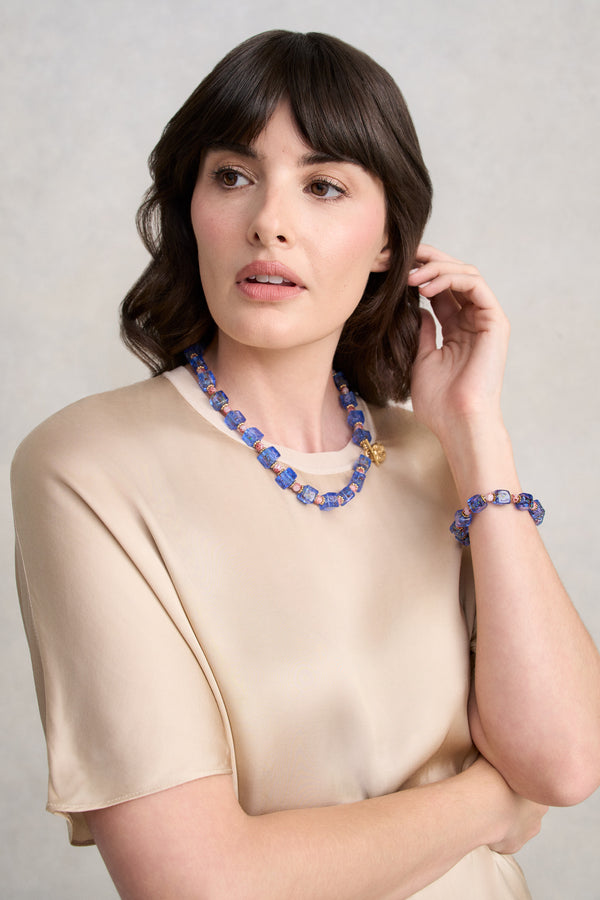 Glass Bead Stretchy - Cobalt