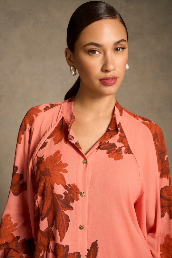 Panelled Raglan Shirt - Sienna Floral Print