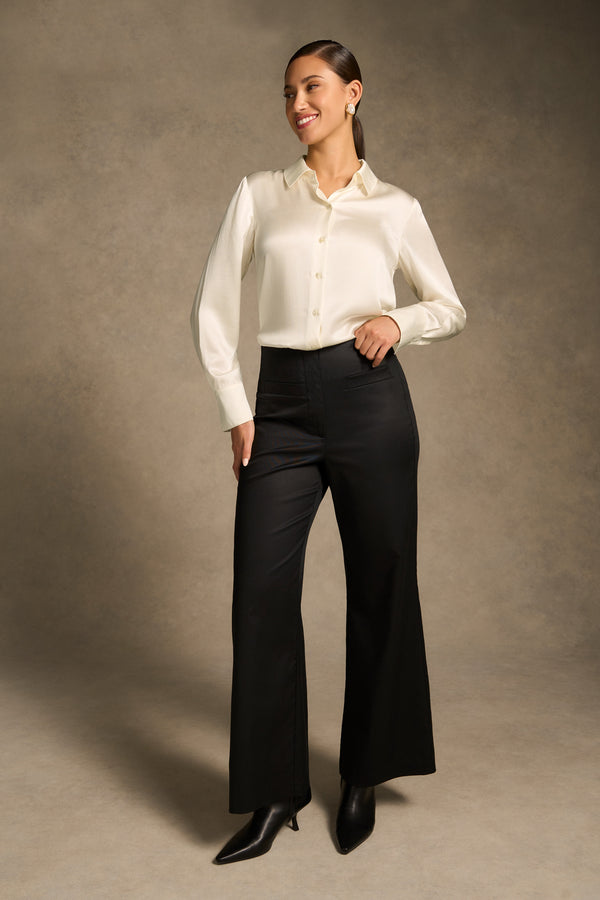 High Waisted Bootleg Pant - Black