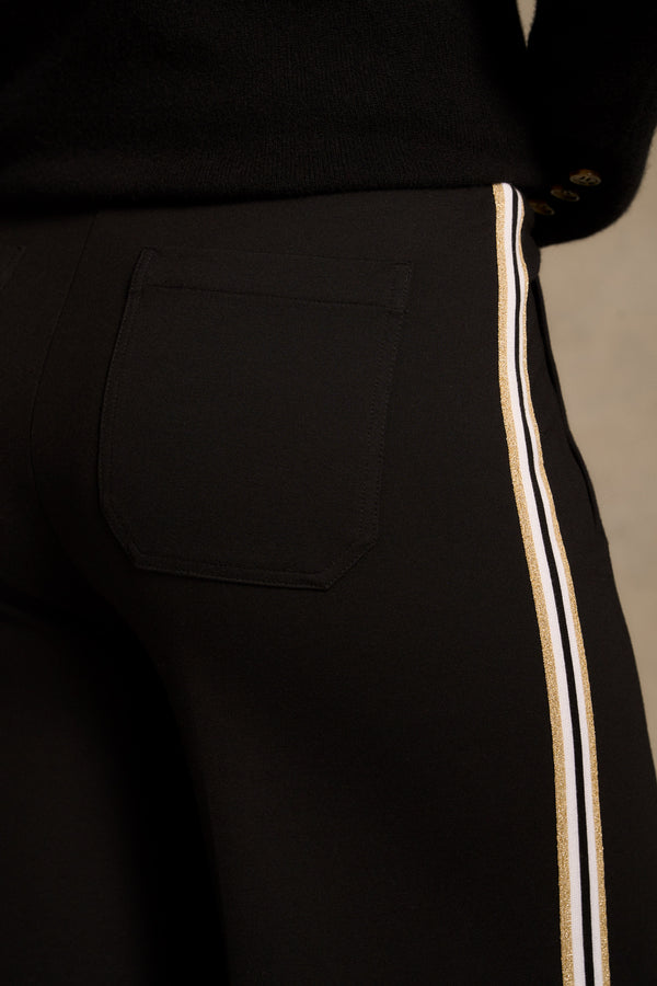 Side Stripe Wide Leg Pant - Black