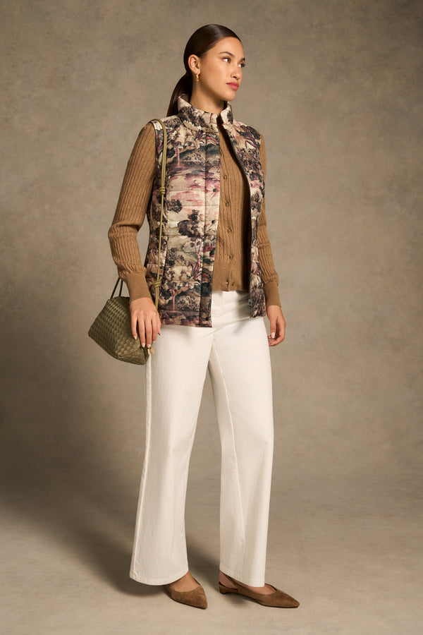 Reversible Puffer Vest - Brolga Print