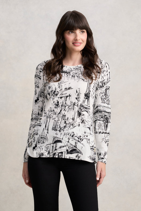 Long Sleeve Organic T-Shirt - Paris Print