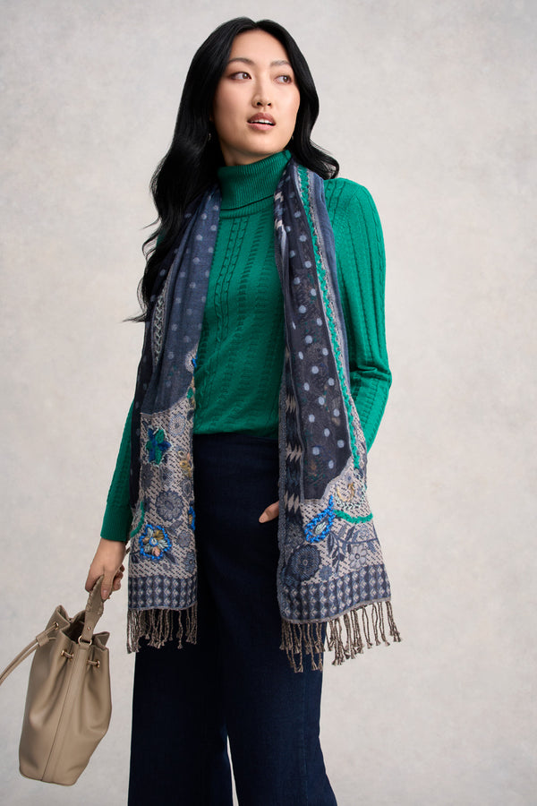 Wool Cable Jumper - Jade