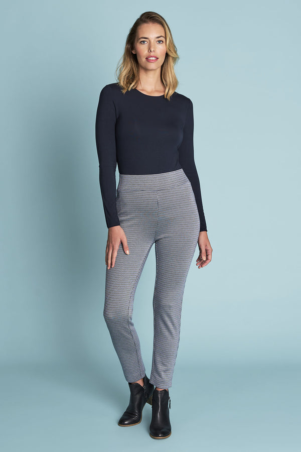 Jacquard Skinny Pant - Navy Houndstooth