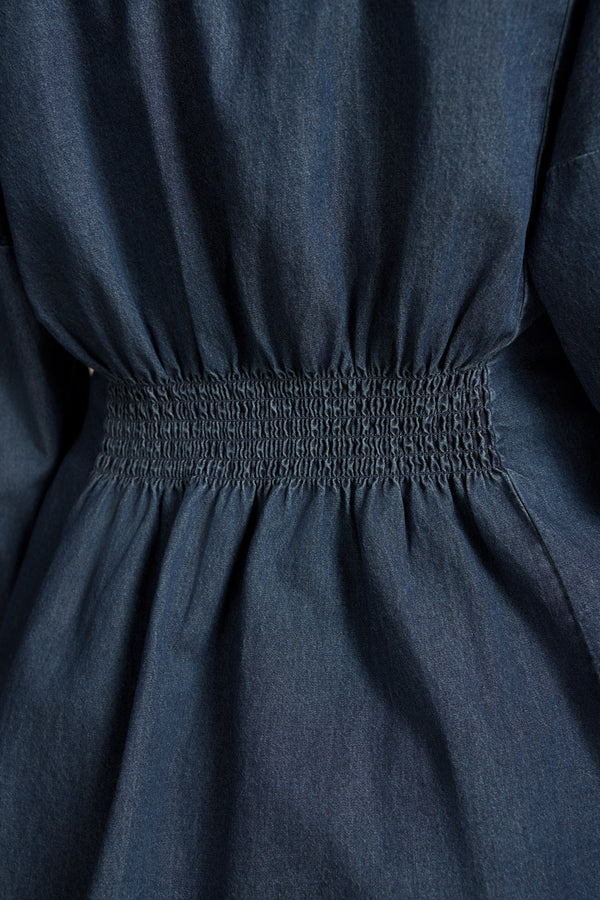 Chambray Belted Shirt - Dark Wash Denim