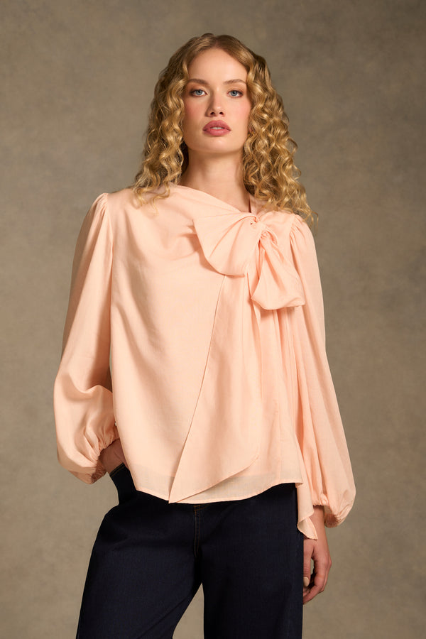 Bow Detail Blouse - Blush