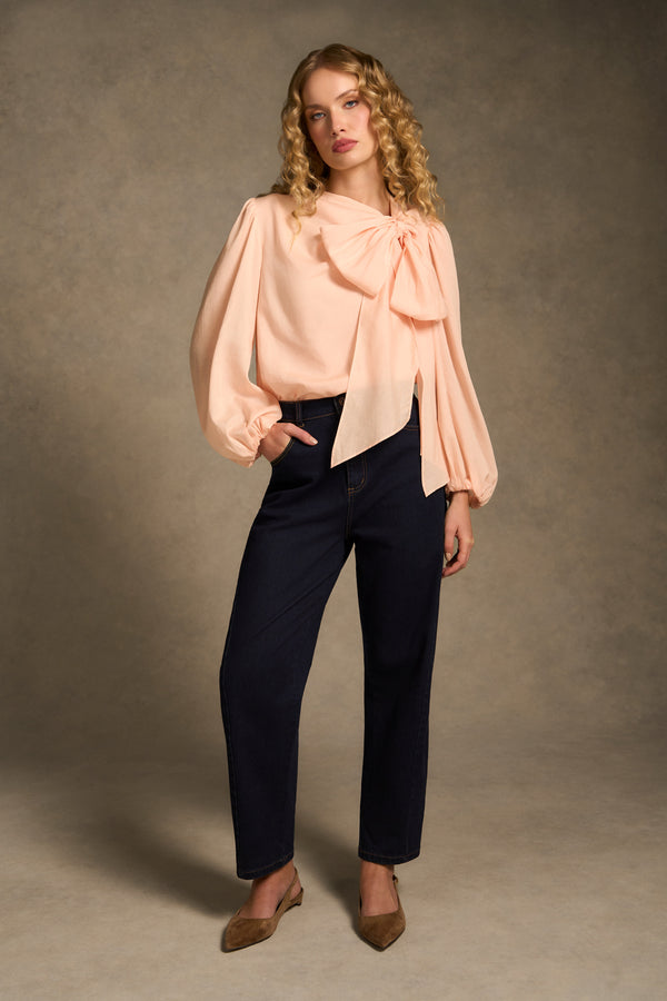 Bow Detail Blouse - Blush