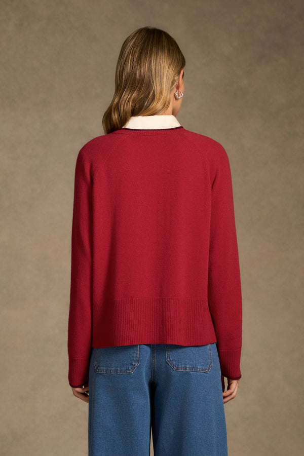 Merino Wool Jumper - Crimson
