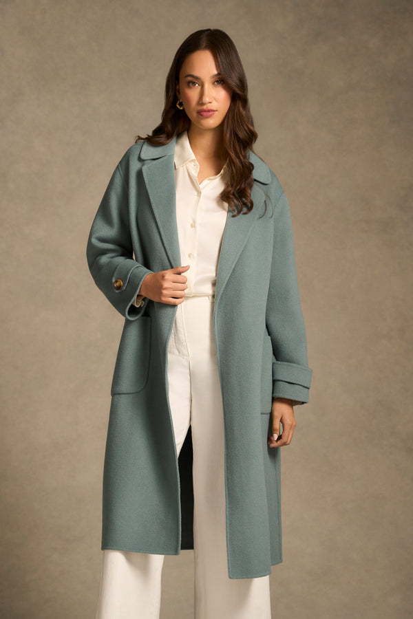Wool Coat - Steel Blue