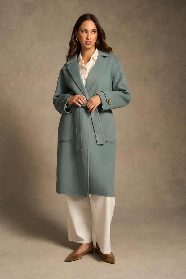 Wool Coat - Steel Blue