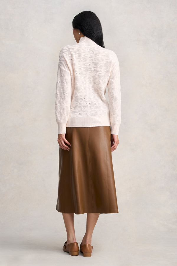 Cable Cotton Blend Jumper - Cream