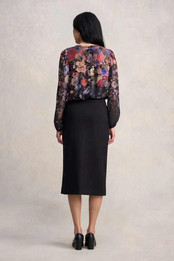 Ponte Midi Skirt - Black