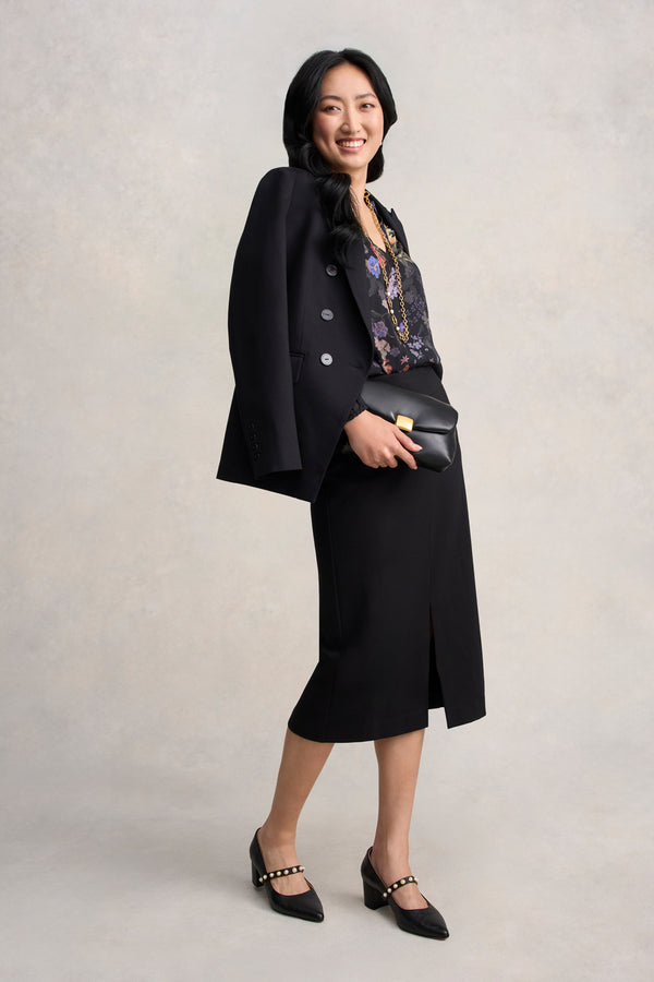 Ponte Midi Skirt - Black