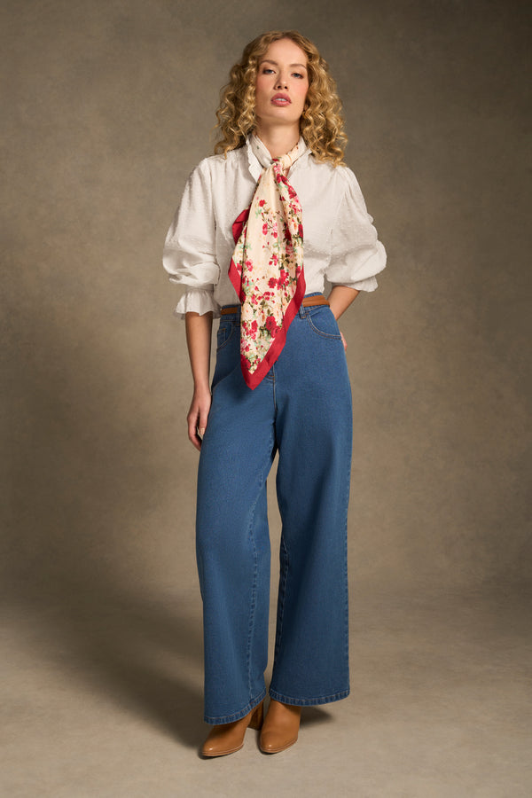 Smock Detail Blouse - Winter White