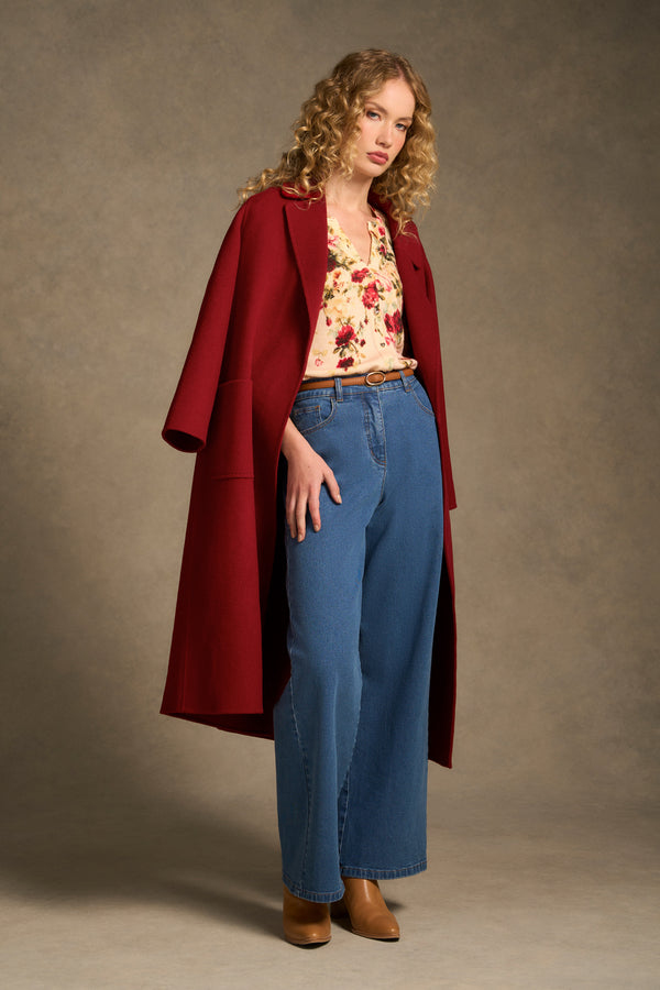 Printed Wool Cardigan - Sweet Blossoms Print