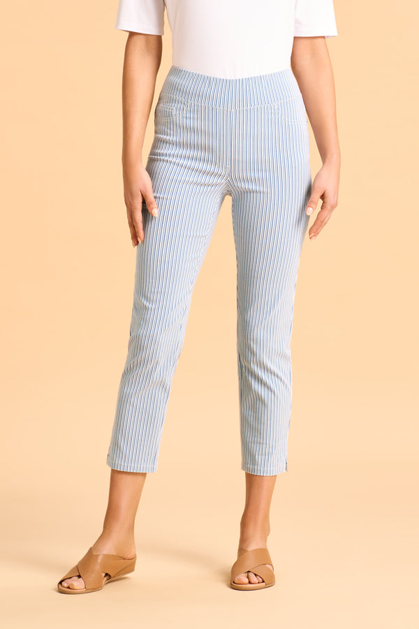 Bengajean Three Quarter Seersucker - Navy and White Stripe