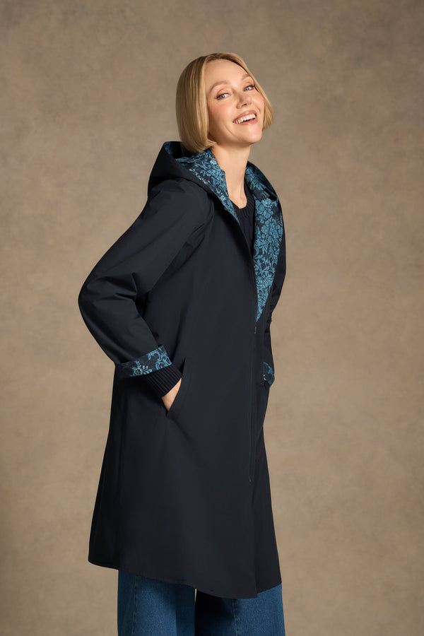 Printed Reversible Raincoat – Ink Baroque Print