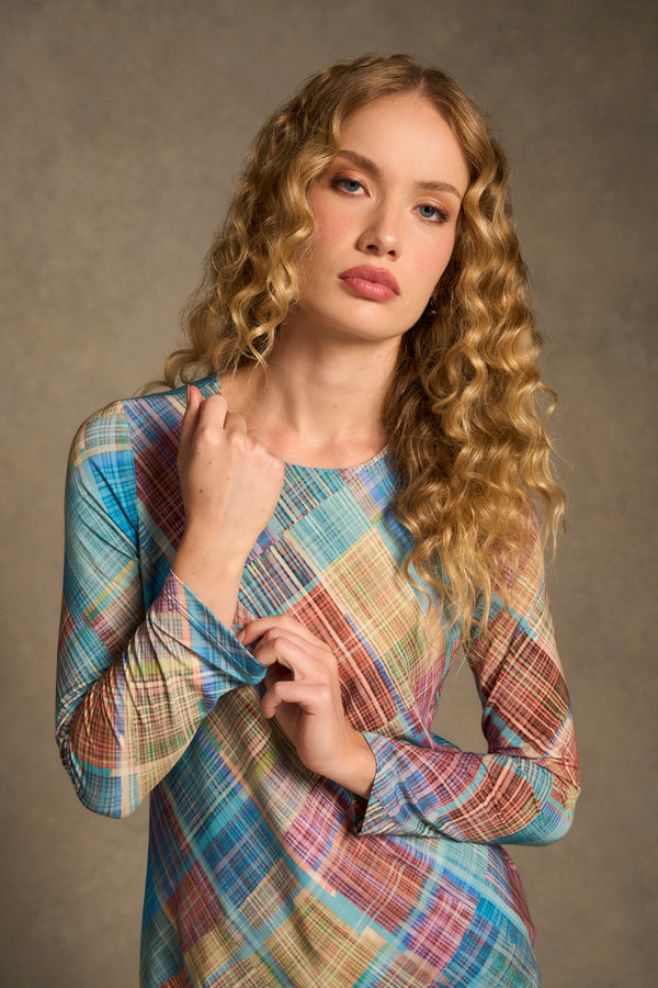 Double Layer Long Sleeve T-Shirt – Plaid