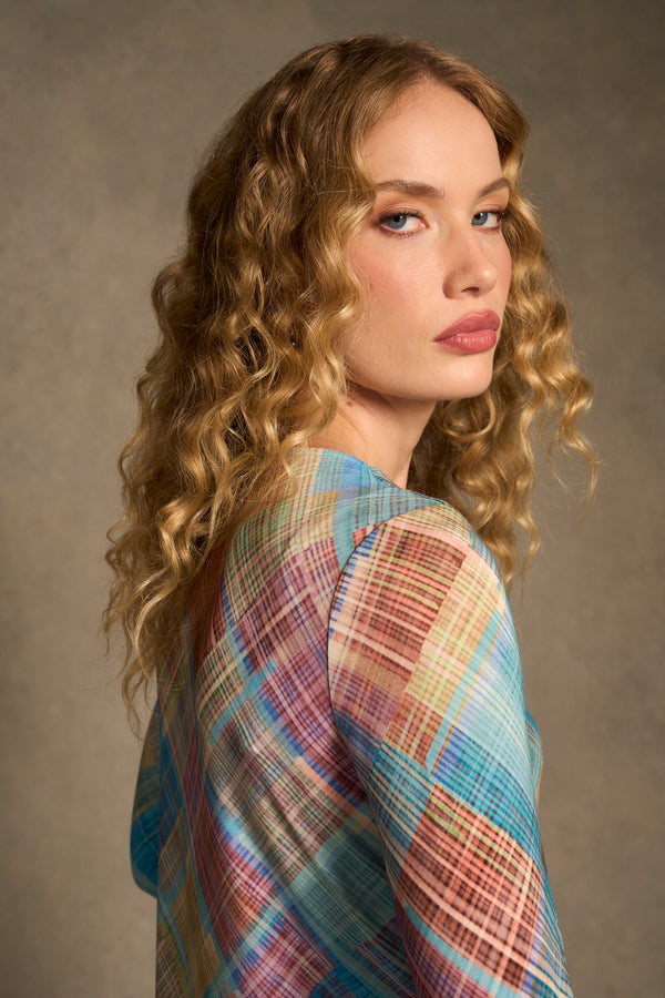 Double Layer Long Sleeve T-Shirt – Plaid