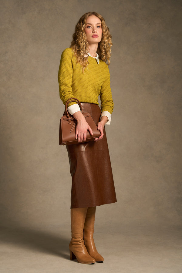 Merino Textured Long Sleeve Knit – Mustard