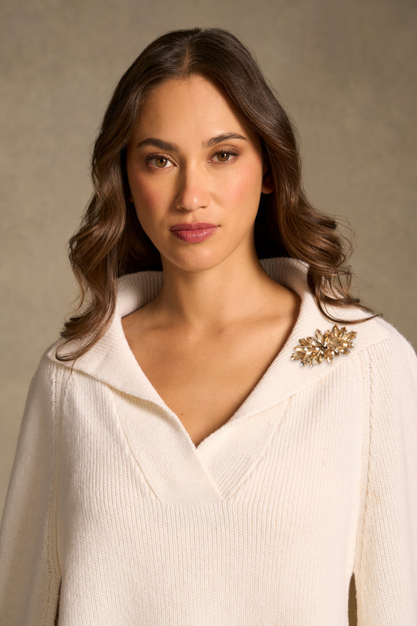 Crystal Brooch - Champagne