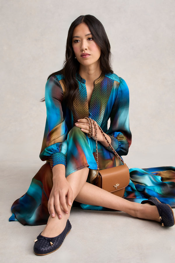 Beaded Smock Dress - Ombre Print