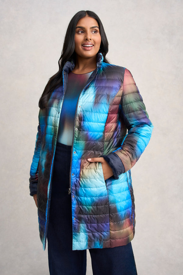 Reversible Longline Puffer - Ombre Print