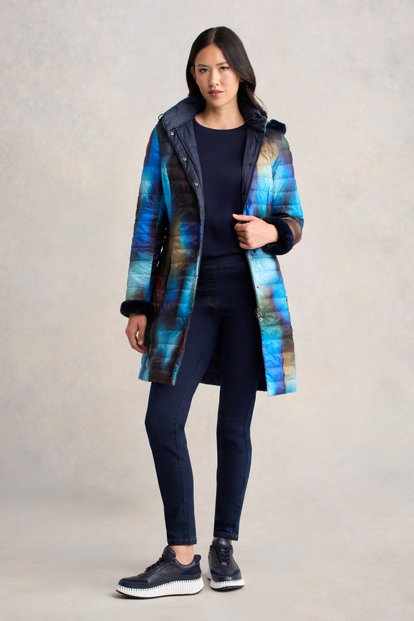 Reversible Longline Puffer - Ombre Print