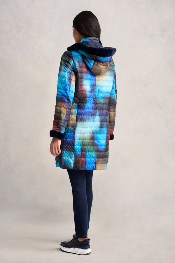 Reversible Longline Puffer - Ombre Print