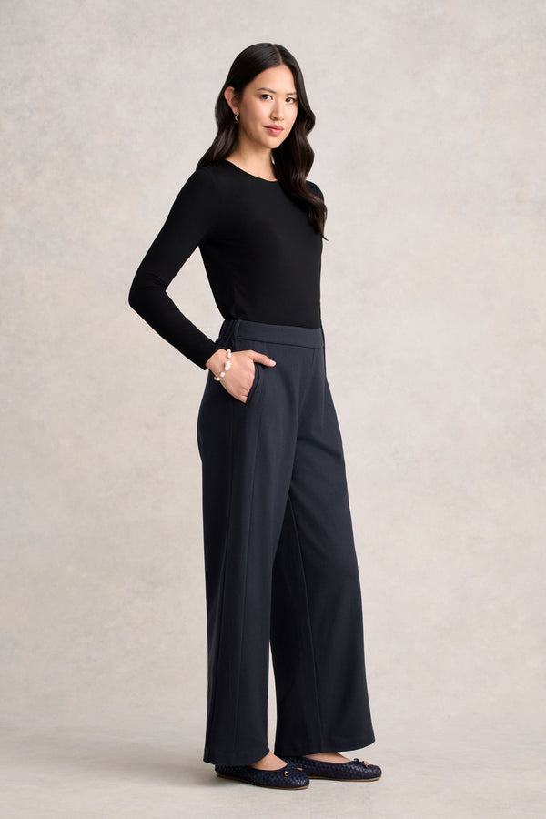 Boiled Wool Wide Leg Pant - Steel Grey