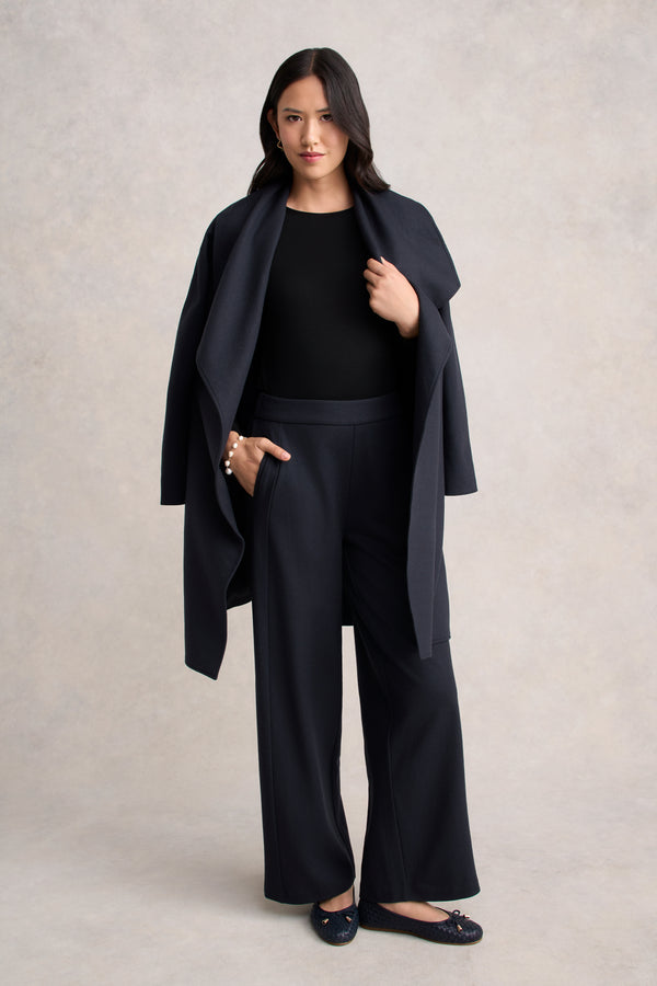 Boiled Wool Wide Leg Pant - Steel Grey