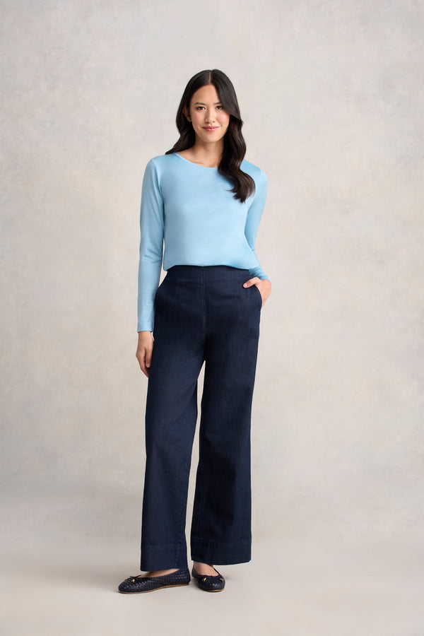 Wool Jersey Tee - Lake Blue