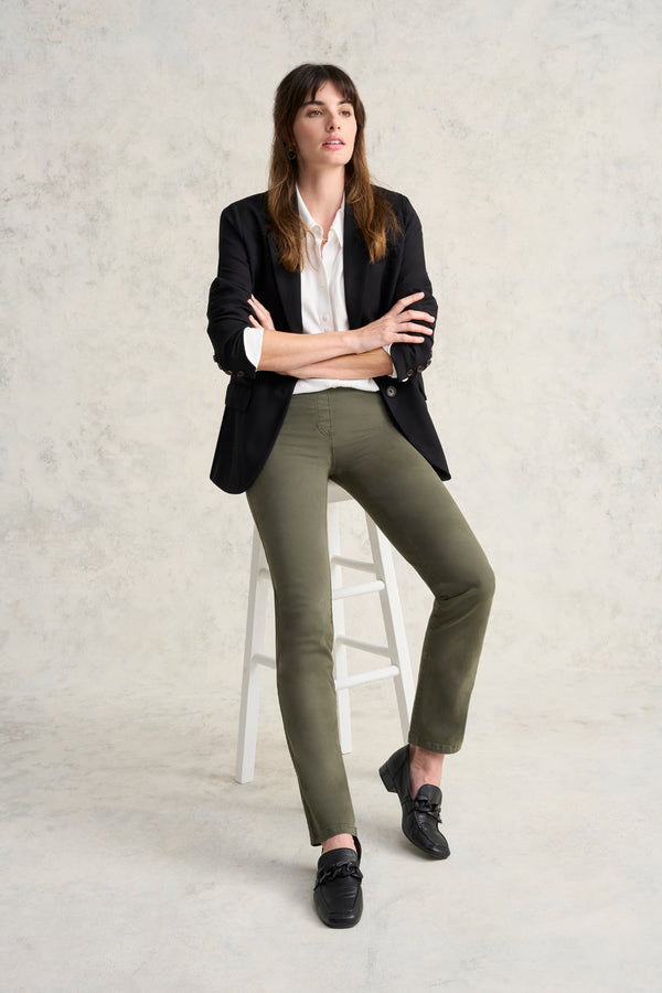 Bengajean Full Length Straight Leg - Dark Olive