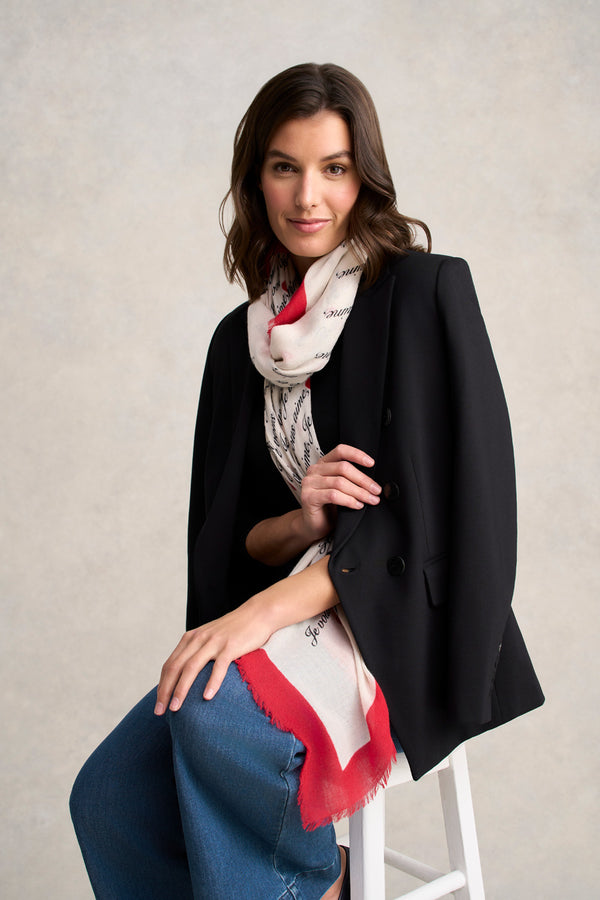 Love Language Square Scarf - Rouge