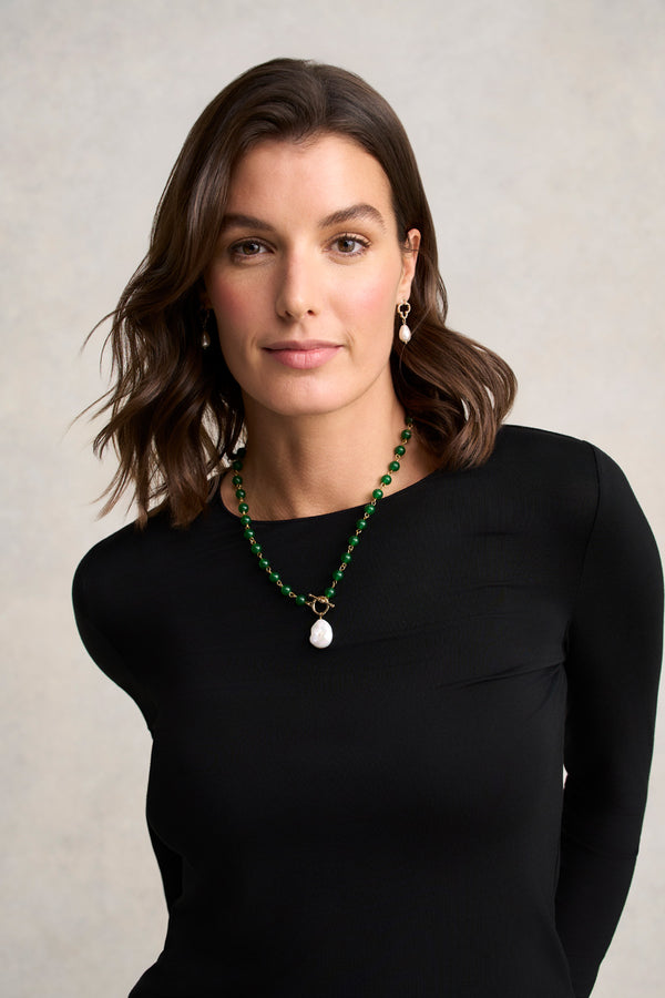 Pearl Pendant Necklace - Emerald