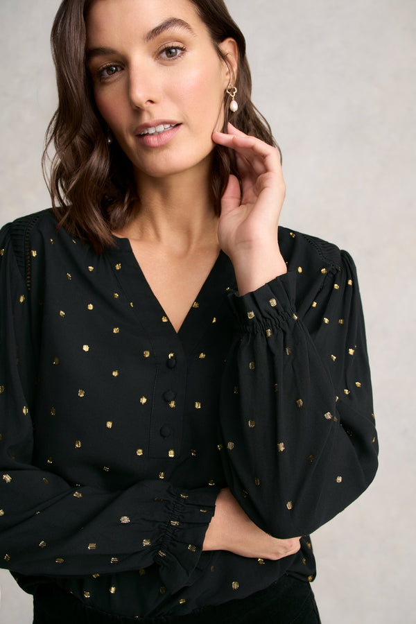 Lurex Diamond Blouse - Metallic Spot