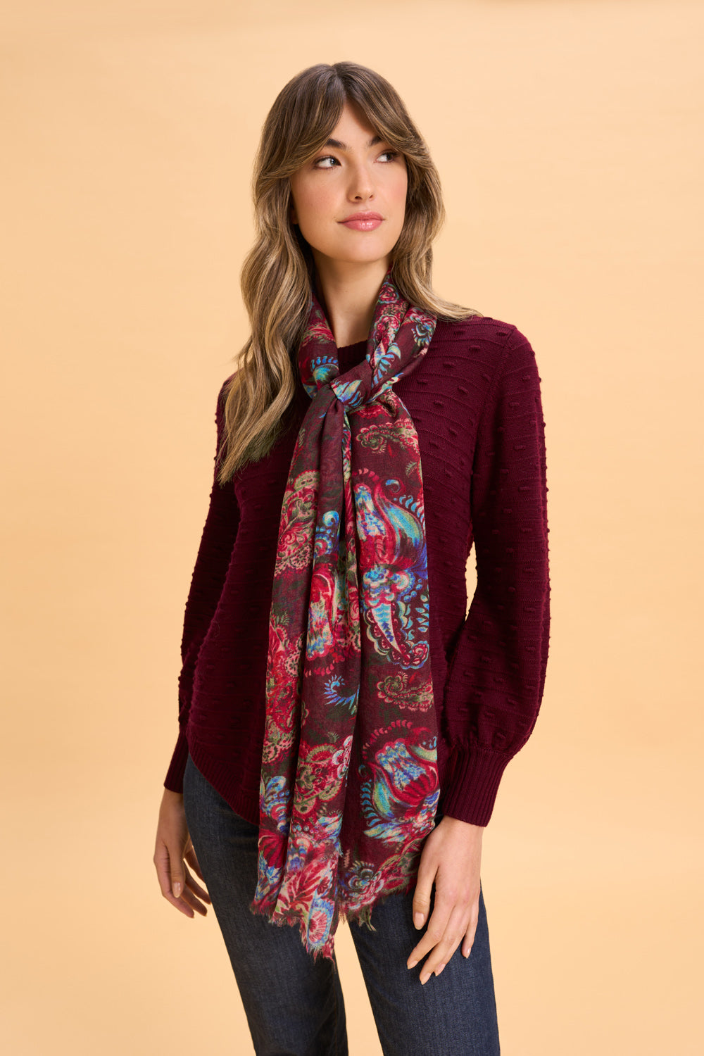 Paisley Print Scarf – Blue Illusion