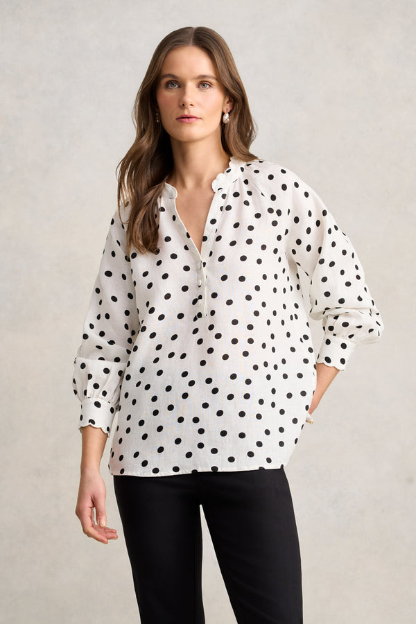 Spot Linen Blouse – Spot Print