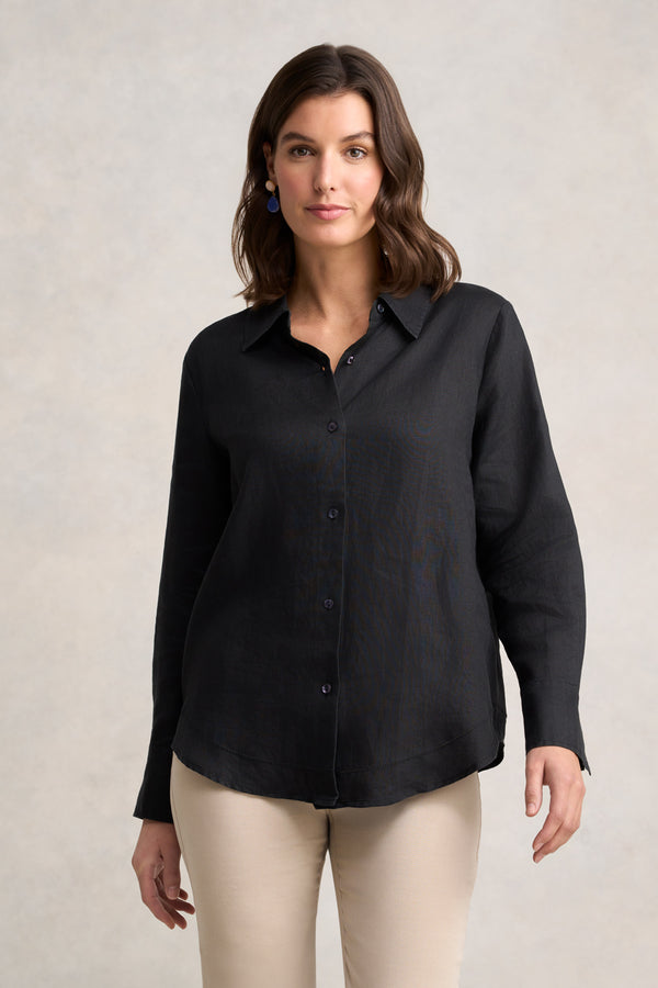French Linen Shirt – Black